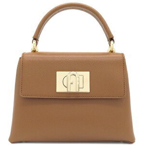 Furla Bag Top Handle Leather Cognac Brown Brown Shoulder Handbag